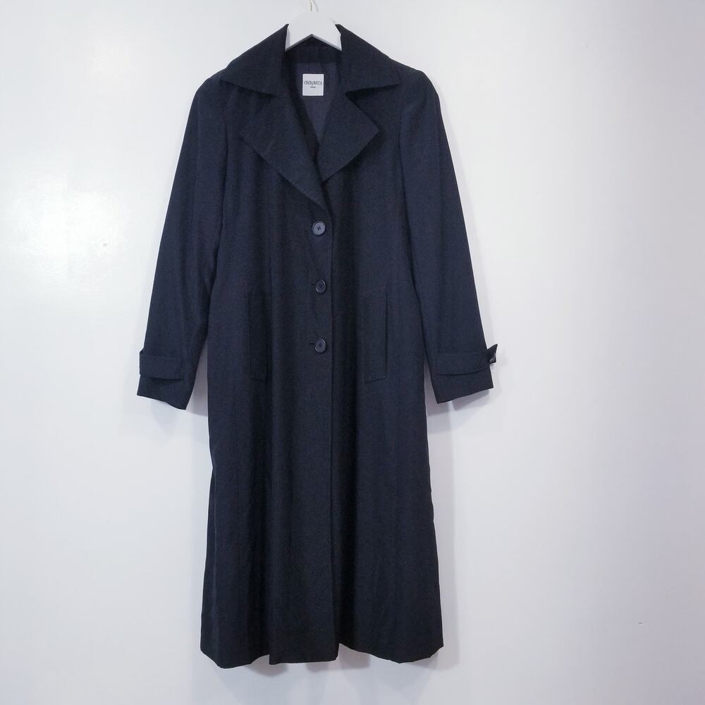 Cinzia Rocca Black Midi Trench Coat Made in Italy